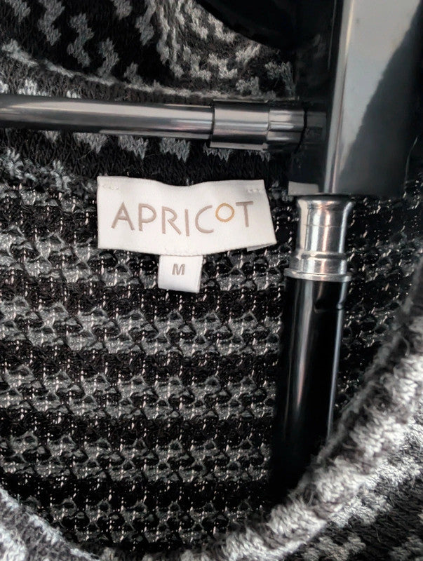 Apricot Grey Houndstooth Sleeveless Cowl Neck Tunic Dress