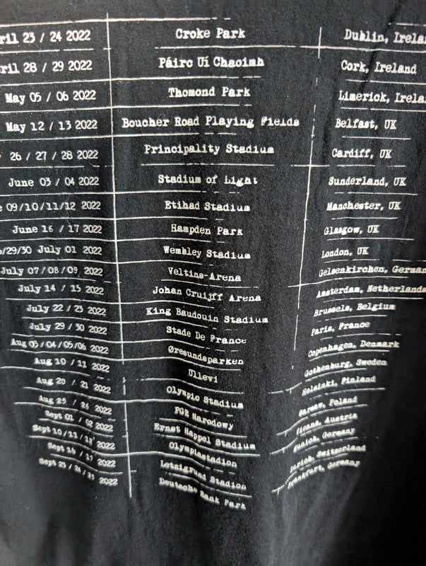 Ed Sheeran Mathematics Tour Black Graphic T-Shirt Size M