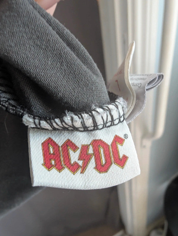 Romwe Acdc Grey Raglan Crop Top Size L