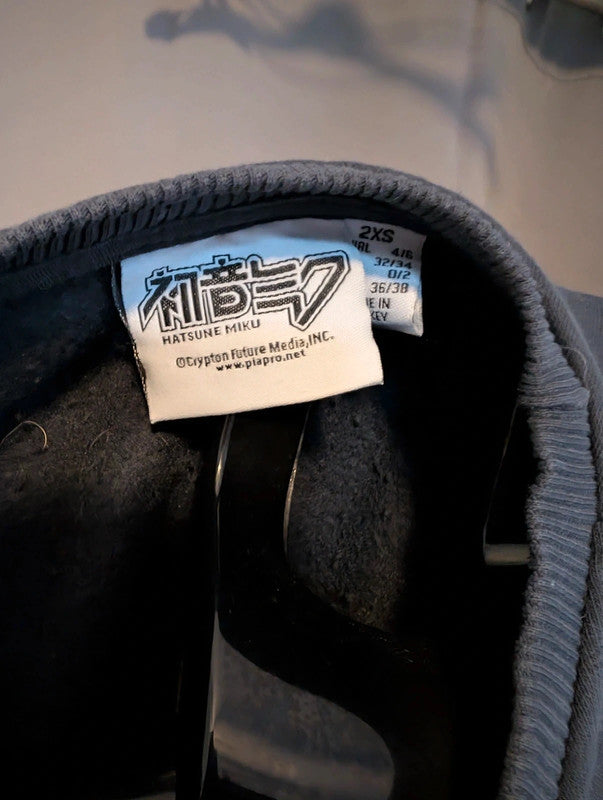Hatsune Miku Black Anime Graphic Sweatshirt Size 2XS UK 4 6