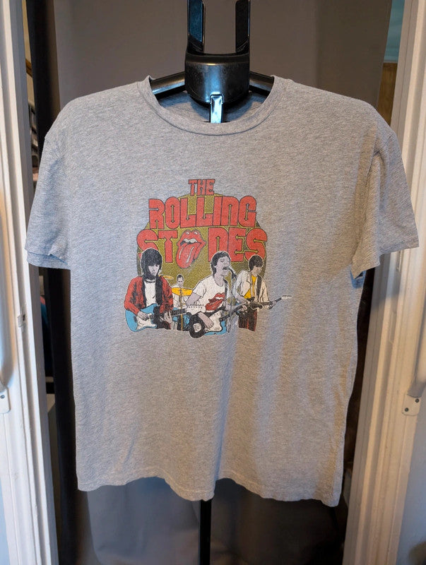 The Rolling Stones Grey Vintage Graphic Band T Shirt Size L