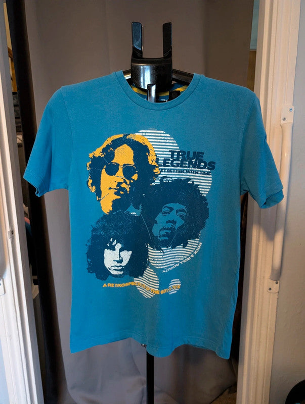 Urban Spirit True Legends Blue Graphic Band Tee Size S