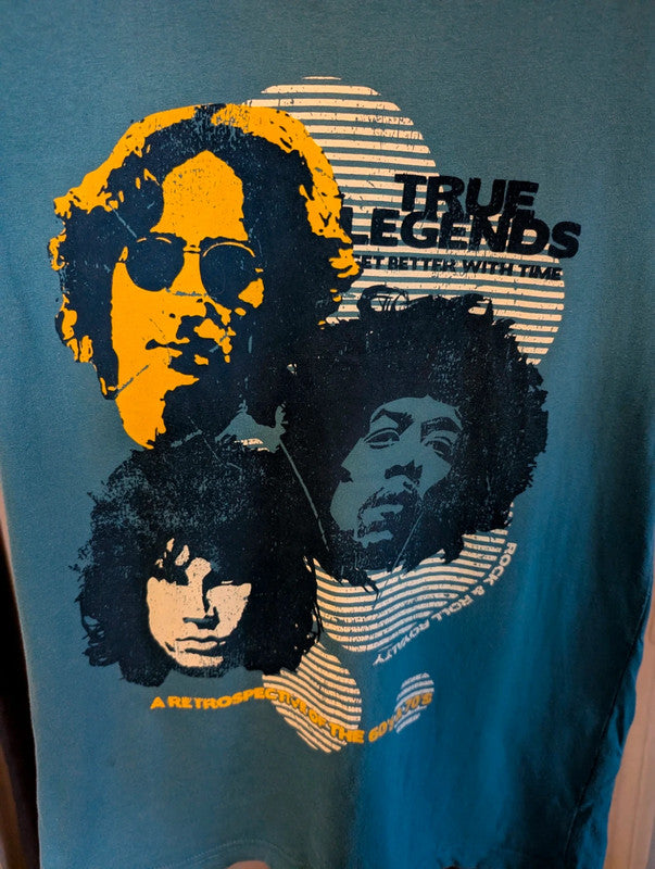 Urban Spirit True Legends Blue Graphic Band Tee Size S