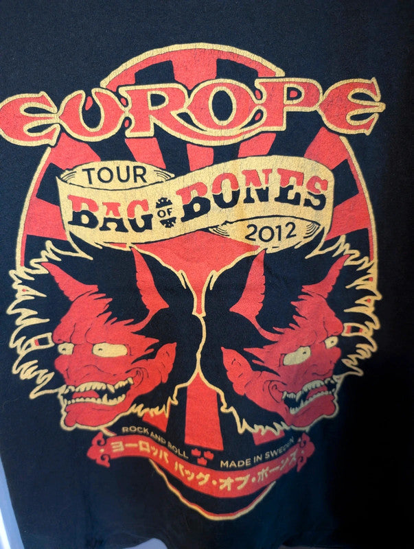 Europe Bag Of Bones Tour Black Graphic Band T Shirt Size S