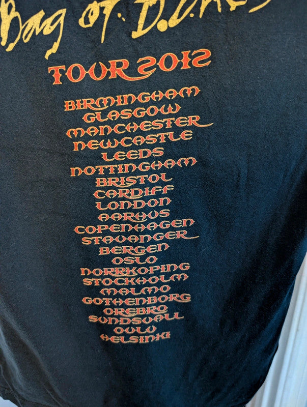 Europe Bag Of Bones Tour Black Graphic Band T Shirt Size S