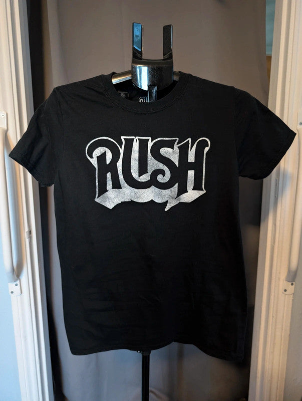 Rush Black Classic Logo Graphic Band T Shirt Size S