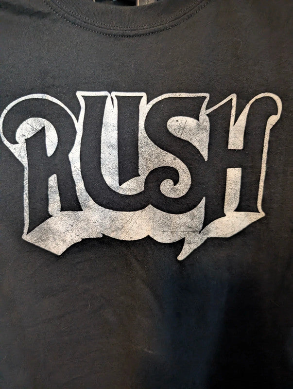 Rush Black Classic Logo Graphic Band T Shirt Size S