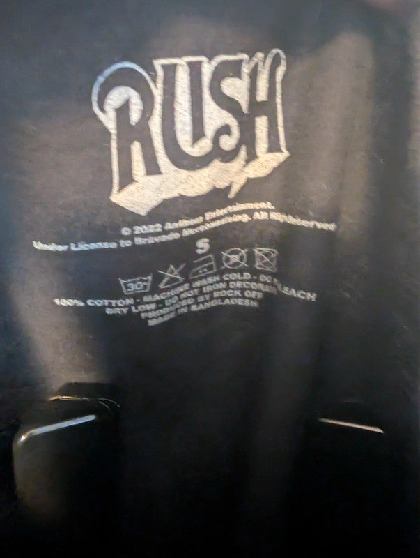 Rush Black Classic Logo Graphic Band T Shirt Size S