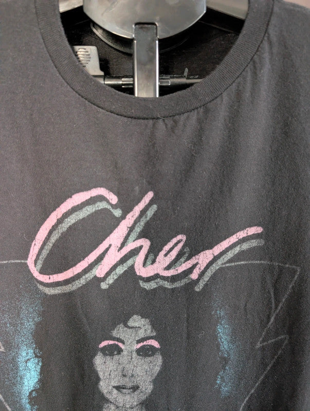 Bravado Cher Heart Of Stone Graphic Tee Black Cotton T-Shirt Size XS