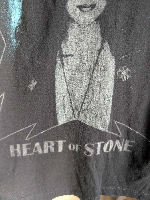 Bravado Cher Heart Of Stone Graphic Tee Black Cotton T-Shirt Size XS