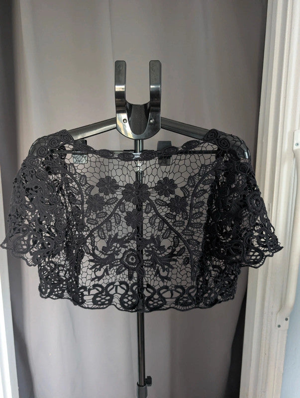 Atmosphere Black Floral Lace Bolero Shrug Cardigan Size S
