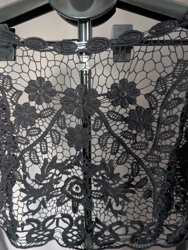 Atmosphere Black Floral Lace Bolero Shrug Cardigan Size S