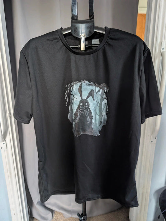 Unbranded Creepy Bunny Gothic Graphic Black Polyester T-Shirt Size XXL