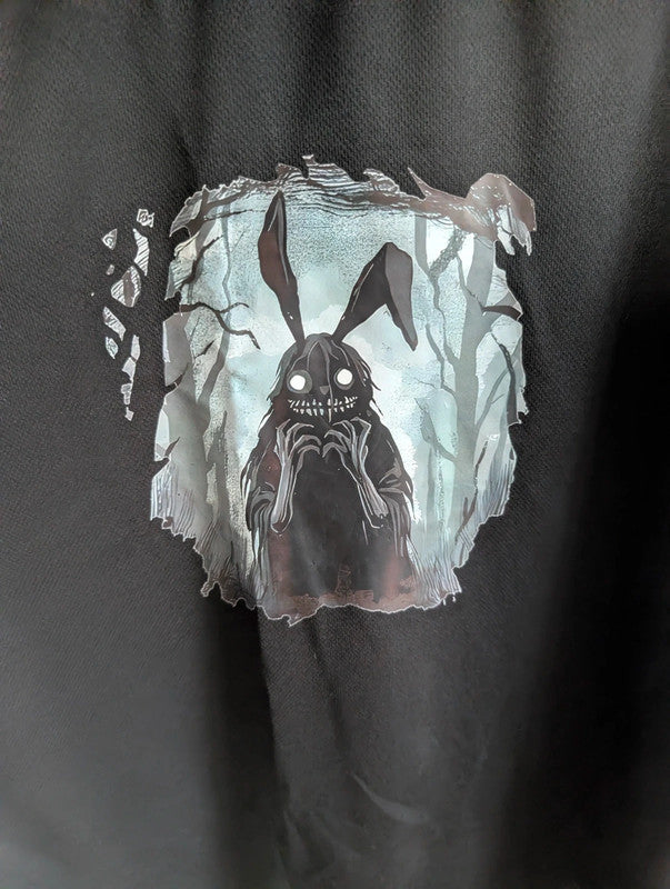 Unbranded Creepy Bunny Gothic Graphic Black Polyester T-Shirt Size XXL