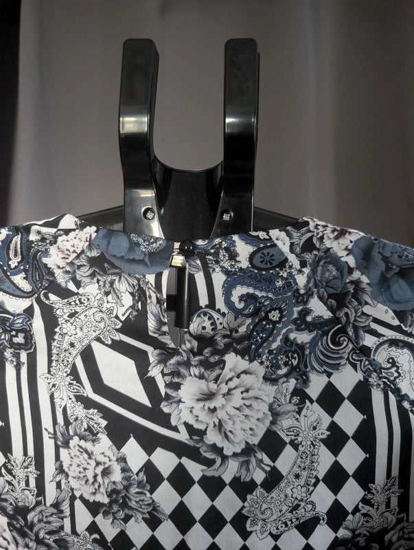 One Two Mixed Geometric Floral Print Long Sleeve Blouse Size 34 UK 6