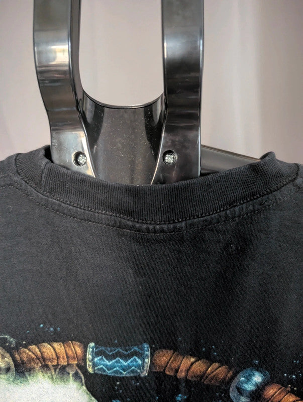 Wild Wolf Graphic Tee Black Cotton Native Dreamcatcher T-Shirt Size M