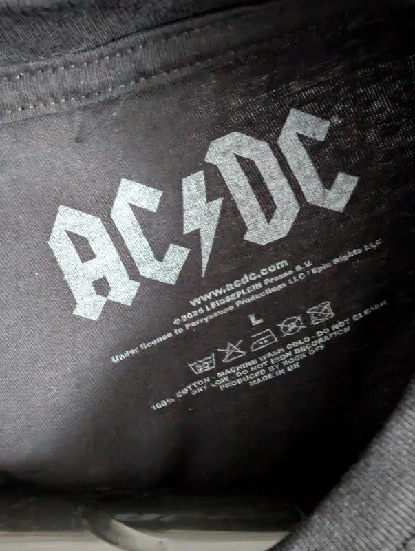 Acdc Black Graphic Band Tee Shirt Size L Goth Grunge