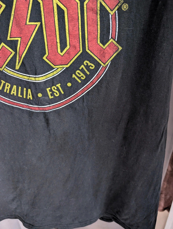 Acdc Black Graphic Band Tee Shirt Size L Goth Grunge