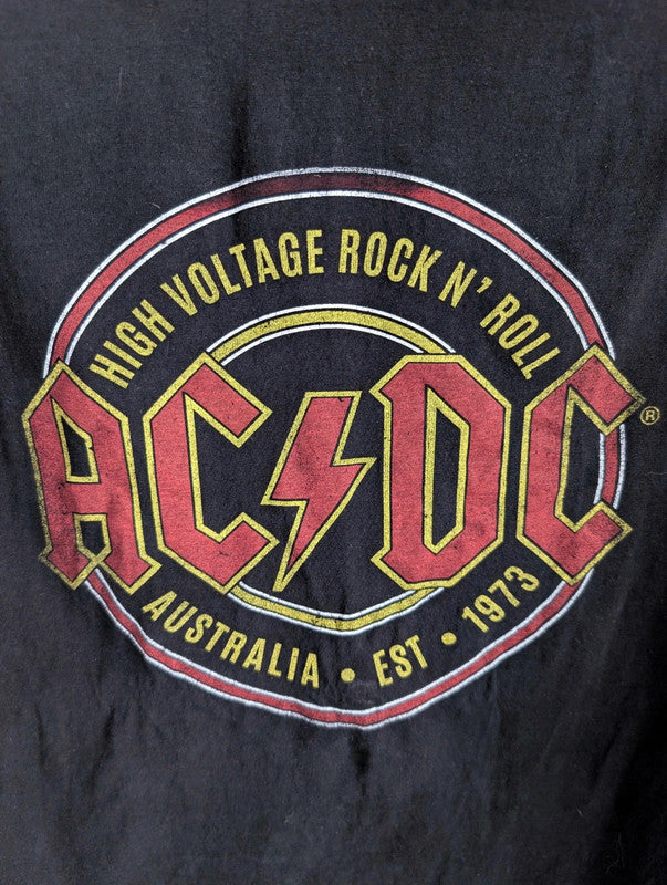 Acdc Black Graphic Band Tee Shirt Size L Goth Grunge