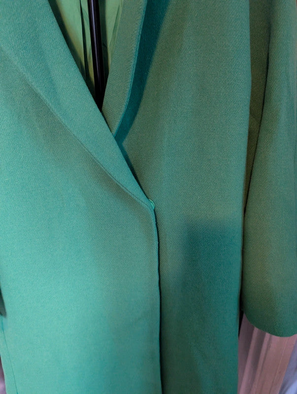 Hm Green Longline Coat Overcoats Size Large Winter