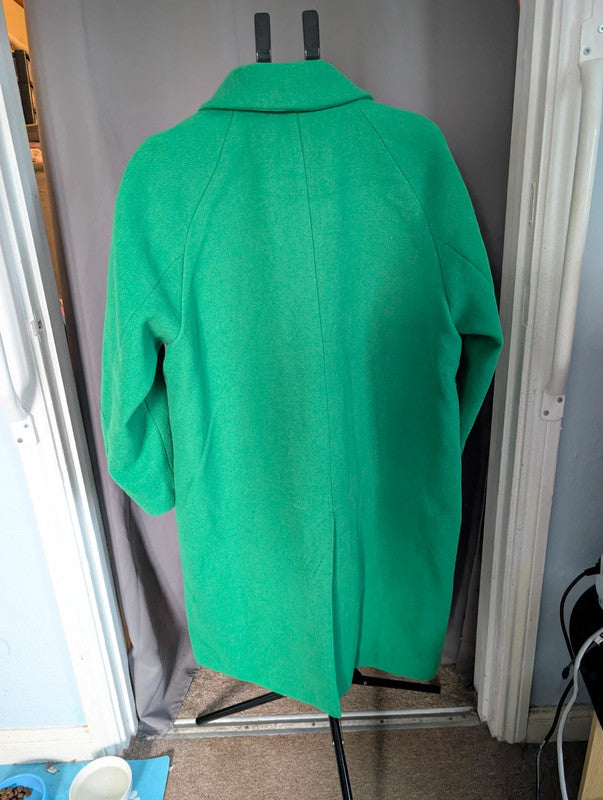 Hm Green Longline Coat Overcoats Size Large Winter