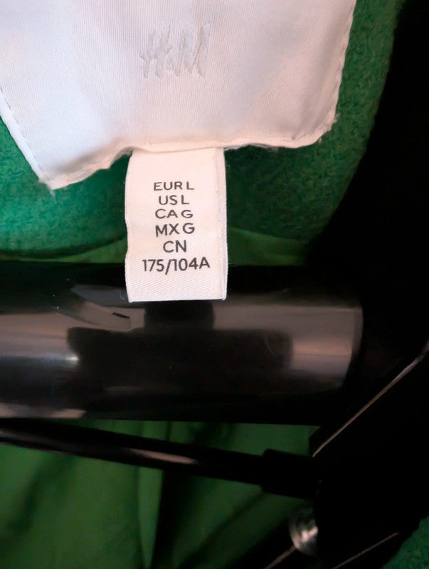 Hm Green Longline Coat Overcoats Size Large Winter