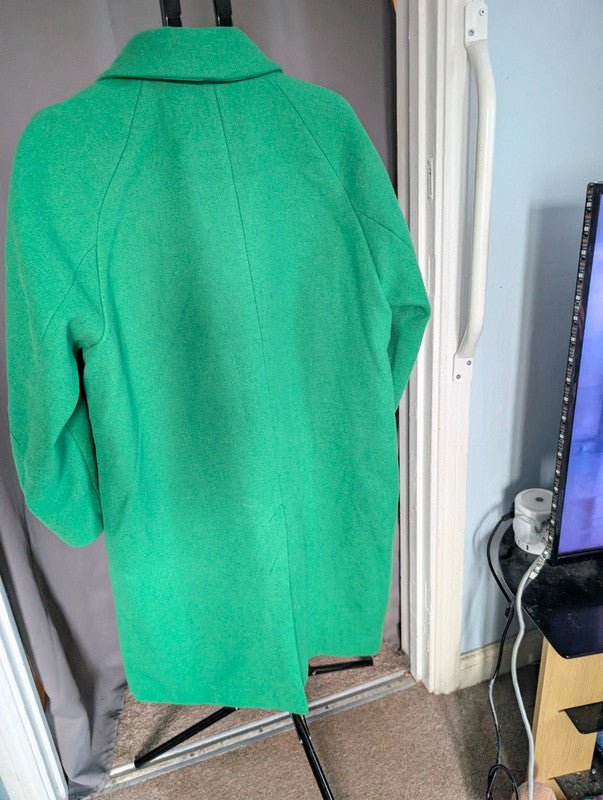 Hm Green Longline Coat Overcoats Size Large Winter
