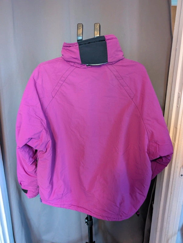 Tenson Vintage Ski Jacket Pink Teal Colour Block Coat Size Large