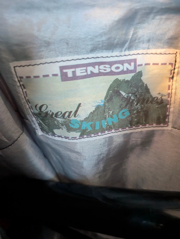Tenson Vintage Ski Jacket Pink Teal Colour Block Coat Size Large