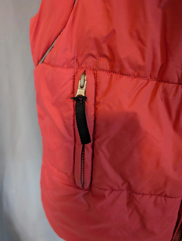 Wpm Red Puffer Gilet Hooded Bodywarmer Ski Vest Size XL