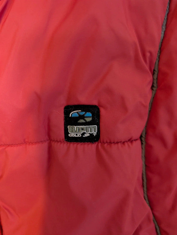 Wpm Red Puffer Gilet Hooded Bodywarmer Ski Vest Size XL