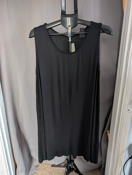 Italy Moda Black Sleeveless Tunic Dress Oversized Lagenlook One Size