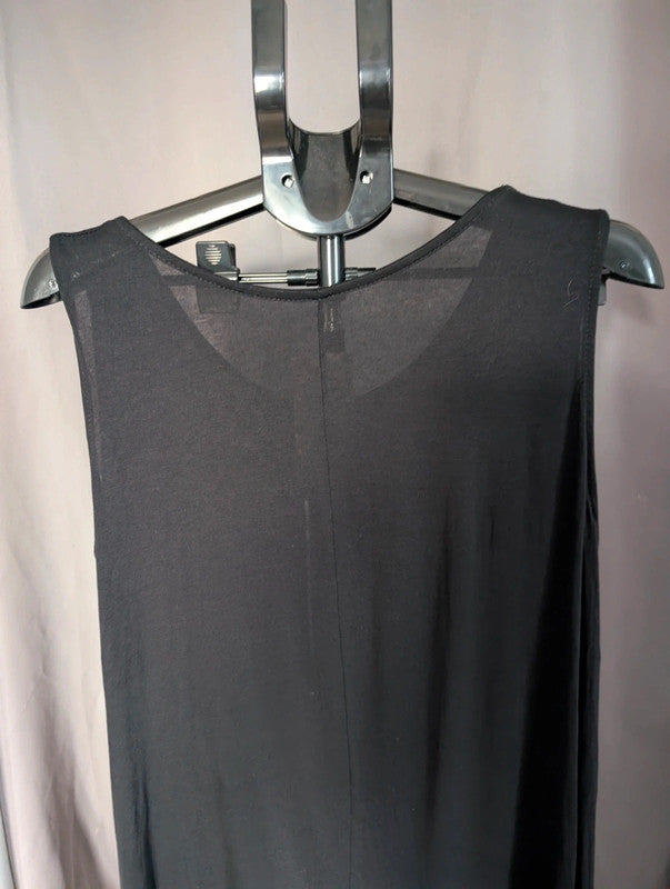 Italy Moda Black Sleeveless Tunic Dress Oversized Lagenlook One Size