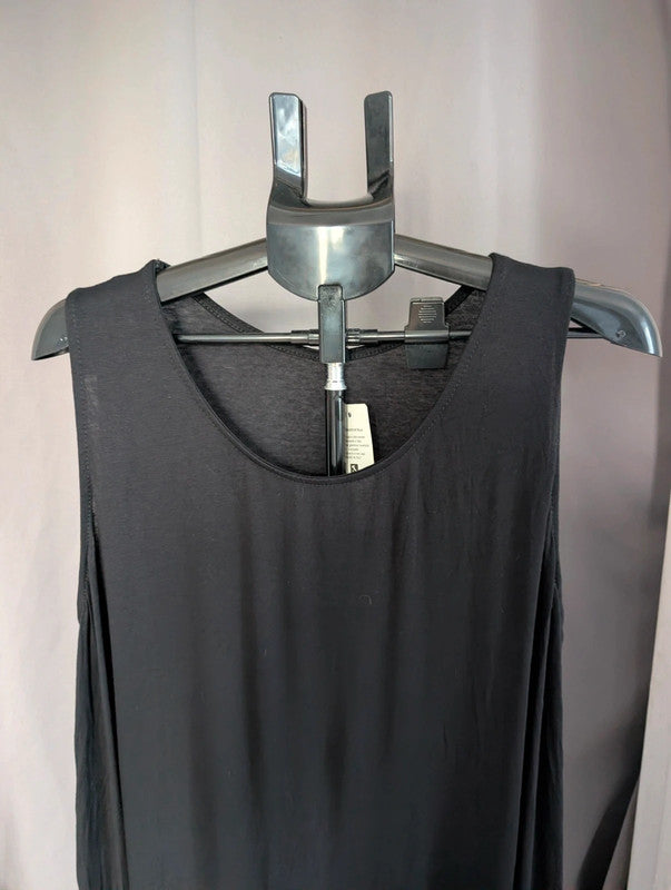 Italy Moda Black Sleeveless Tunic Dress Oversized Lagenlook One Size