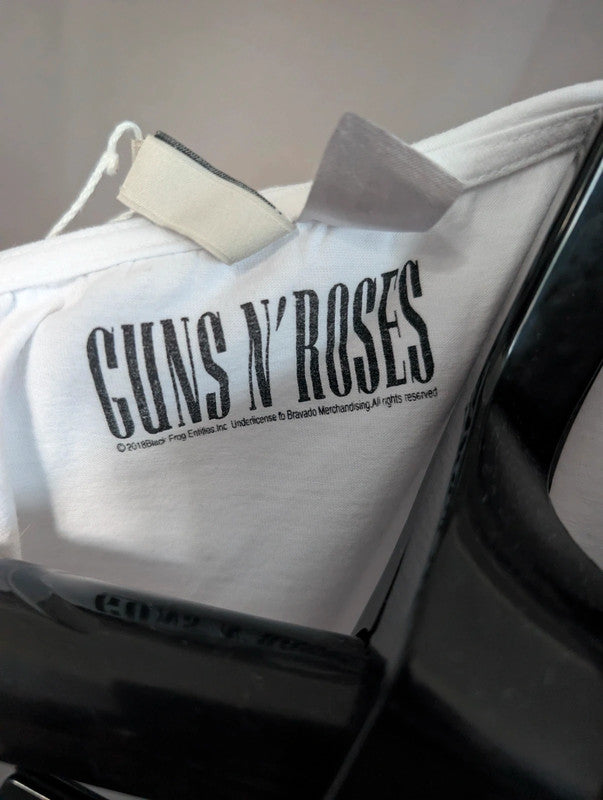 HandM Guns N Roses White Graphic T-Shirt Band Merch Size XS