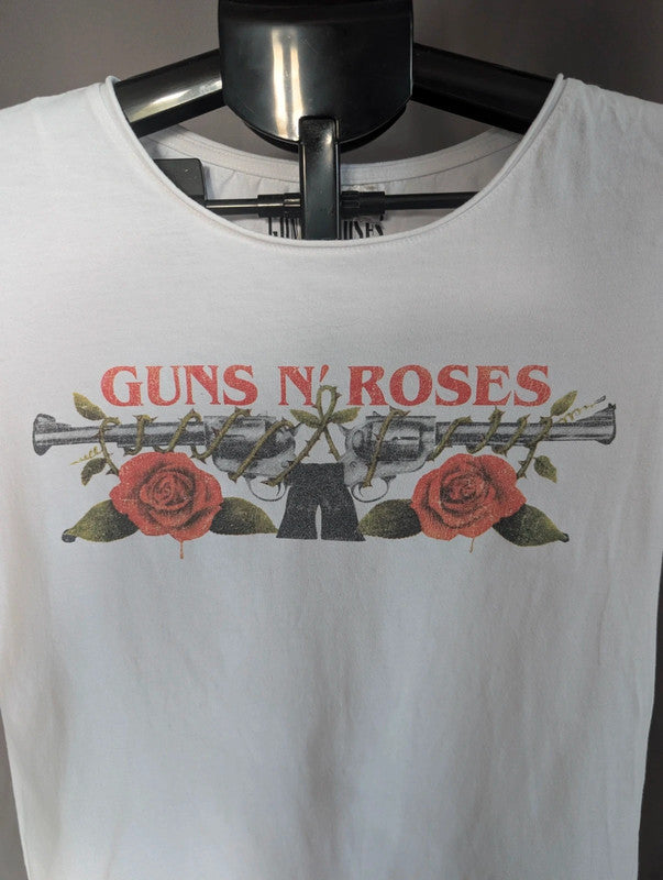 HandM Guns N Roses White Graphic T-Shirt Band Merch Size XS