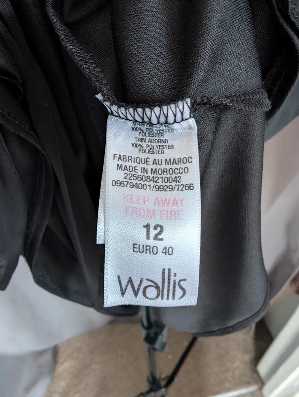 Wallis Black Embellished Mesh Top Size 12 Goth Whimsigoth Going Out