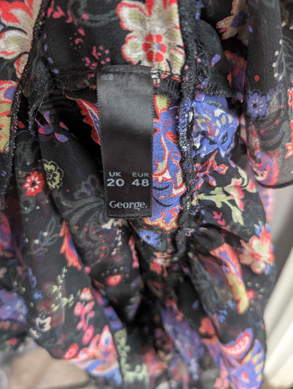George Boho Paisley Tunic Top Size 20