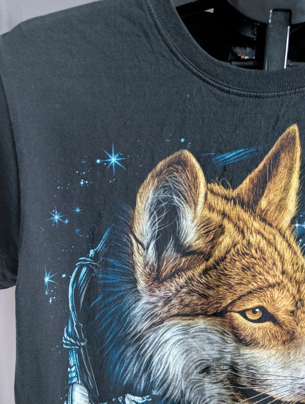 Wild Wolf Dreamcatcher Graphic T Shirt Size M