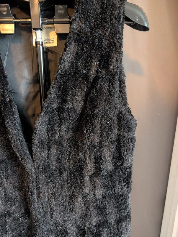 Next Faux Fur Black Gilet 14 Soft Fluffy Body Warmer Winter Waistcoat Party