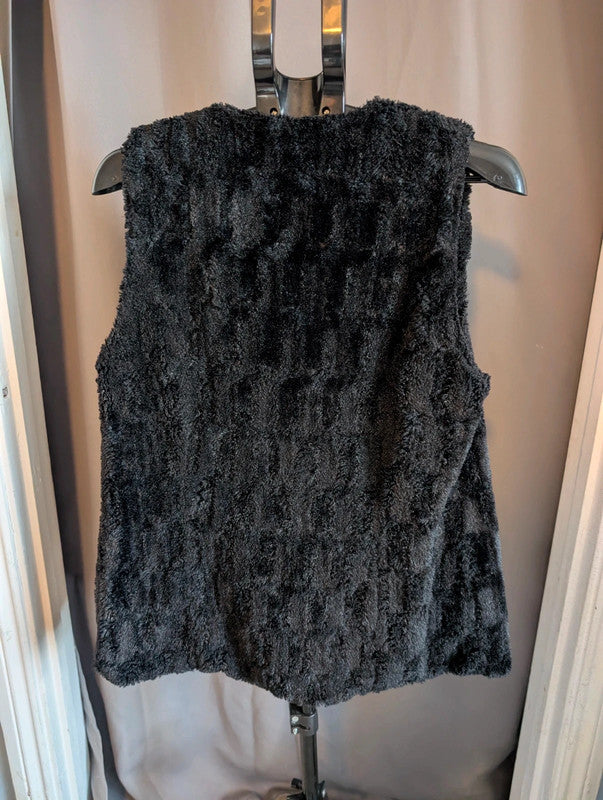 Next Faux Fur Black Gilet 14 Soft Fluffy Body Warmer Winter Waistcoat Party