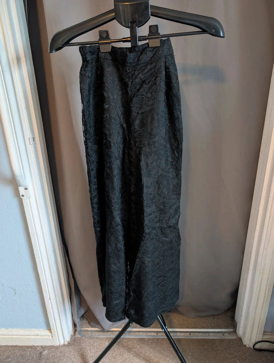 Petite Principles Black Lace Trousers 10 Wide Leg Vintage Goth Evening Smart