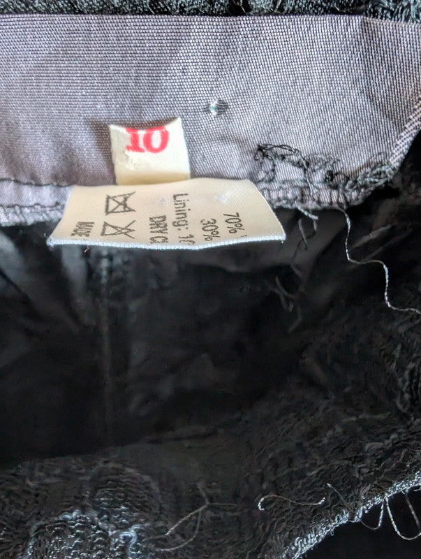 Petite Principles Black Lace Trousers 10 Wide Leg Vintage Goth Evening Smart