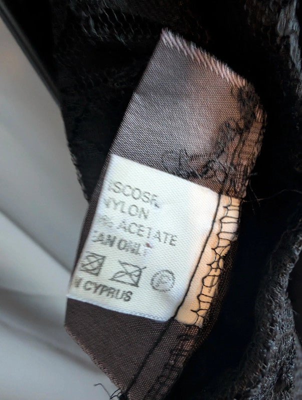 Petite Principles Black Lace Trousers 10 Wide Leg Vintage Goth Evening Smart