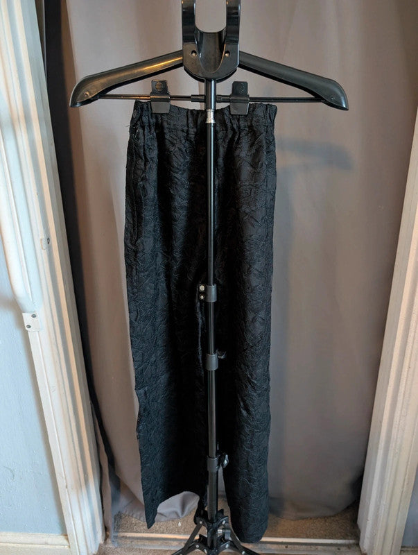 Petite Principles Black Lace Trousers 10 Wide Leg Vintage Goth Evening Smart