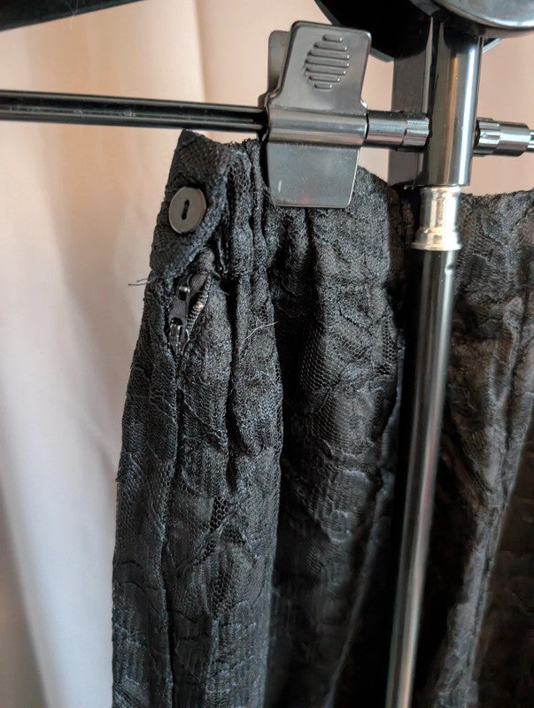 Petite Principles Black Lace Trousers 10 Wide Leg Vintage Goth Evening Smart