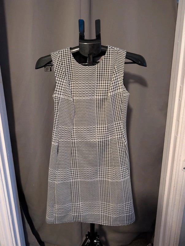 Dorothy Perkins Houndstooth Check Sleeveless Pinafore Mini Dress 6 UK Dark Academia