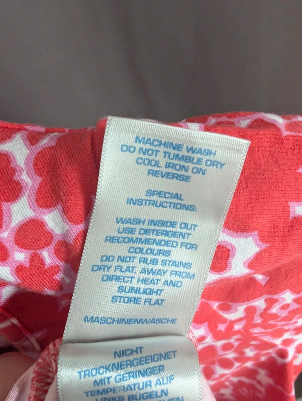 Boden Coral Pink Floral Tunic Dress UK 12 Smock Babydoll Jersey