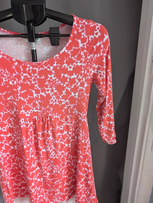Boden Coral Pink Floral Tunic Dress UK 12 Smock Babydoll Jersey