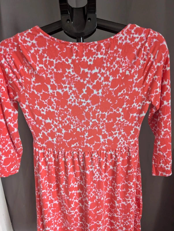 Boden Coral Pink Floral Tunic Dress UK 12 Smock Babydoll Jersey